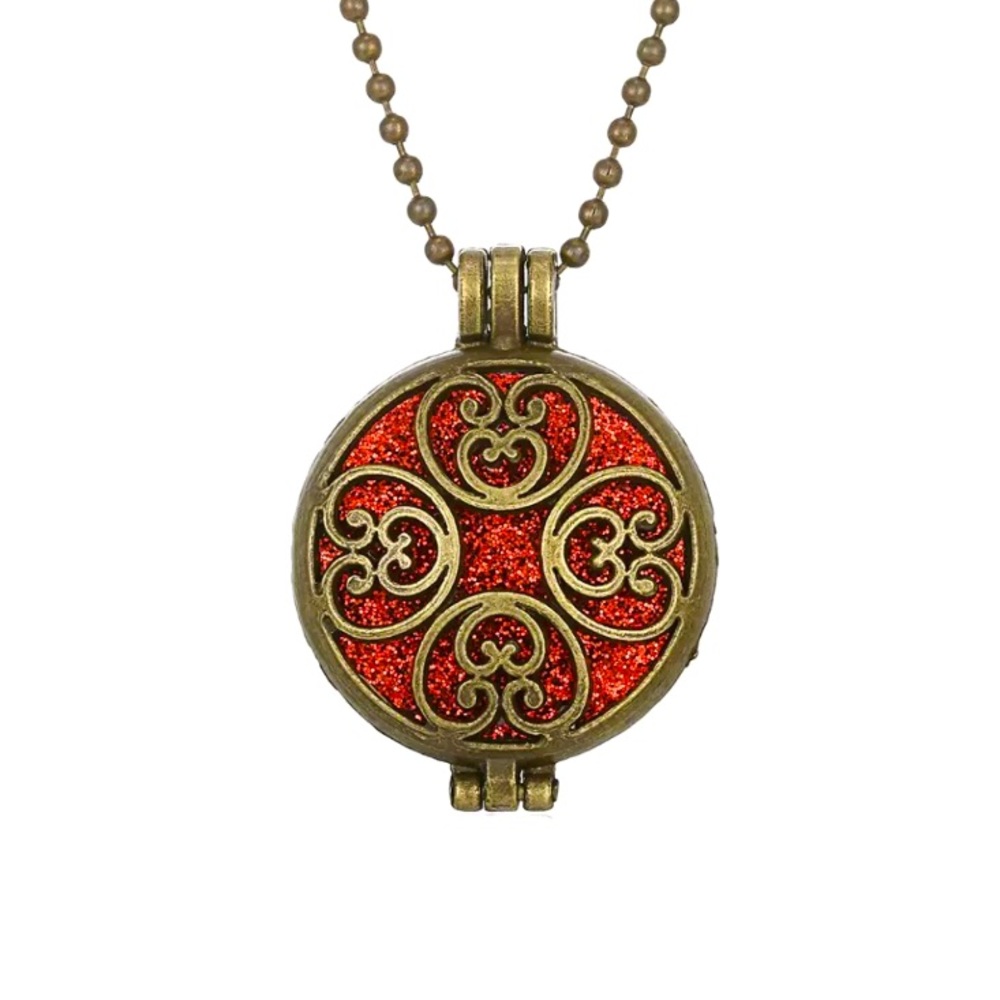 New Zinc Alloy Mandala Vintage Aromatherapy Diffuser Pendant Locket Necklace